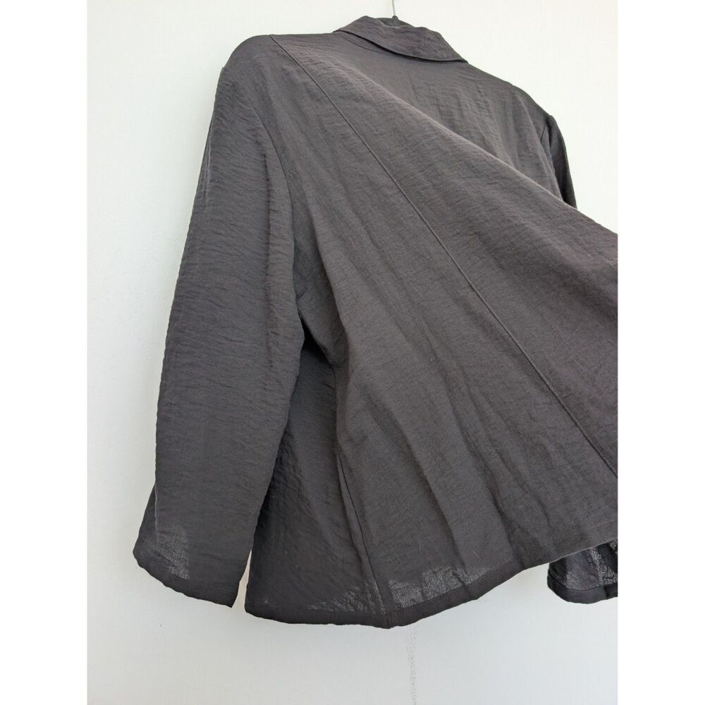 EUC Habitat Black Pleated Swing Shirt Button Up Lagenlook Sz XL Minimalist - Picture 14 of 16